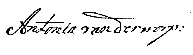 Handtekening Antonia van der Worp