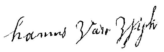 Handtekening Hannes van Wijk